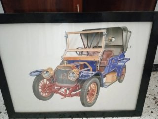 Cuadro Coche Antiguo Marco y Cristal