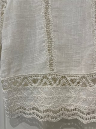 Top Blusa Zara Blanca Encaje