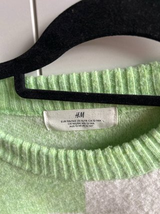 Jersey H&M cuadros verde y blanco Talla M