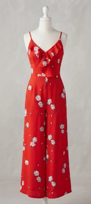 Mono rojo floral mujer
