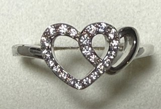 Anillo Plata Corazón Circonita Cúbica