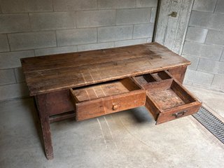 Tavolo da lavoro rustico vintage in legno