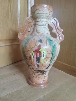 Jarrón de cerámica chino 50cm Años 70
