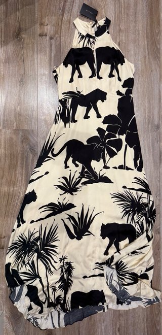 Vestido Massimo Dutti Halter estampado safari