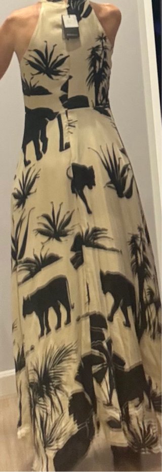 Vestido Massimo Dutti Halter estampado safari