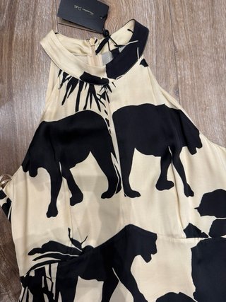 Vestido Massimo Dutti Halter estampado safari