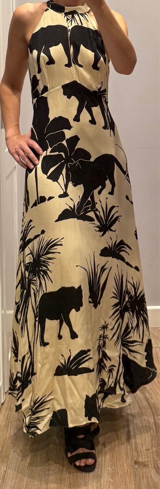 Vestido Massimo Dutti Halter estampado safari