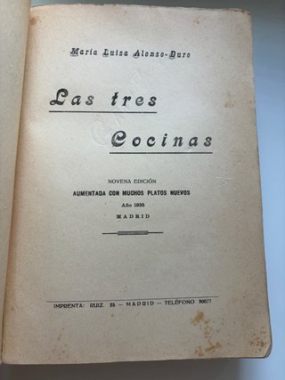 Libro Las Tres Cocinas