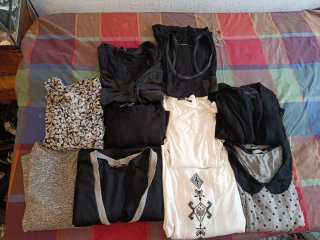 Lote Ropa Talla M Gris, Blanca y Negra