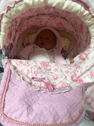 Carrito de bebé Reborn rosa