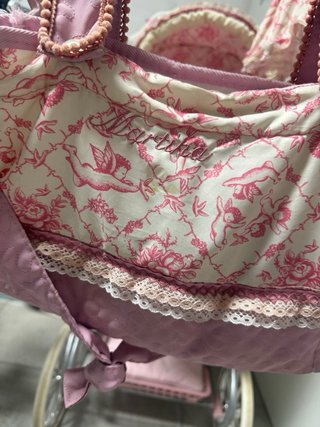 Carrito de bebé Reborn rosa