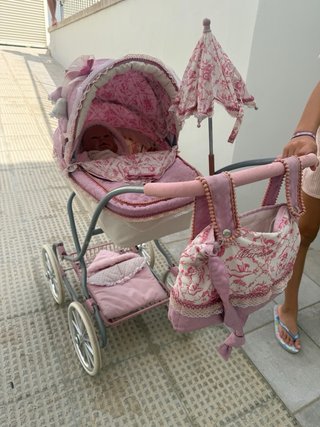 Carrito de bebé Reborn rosa