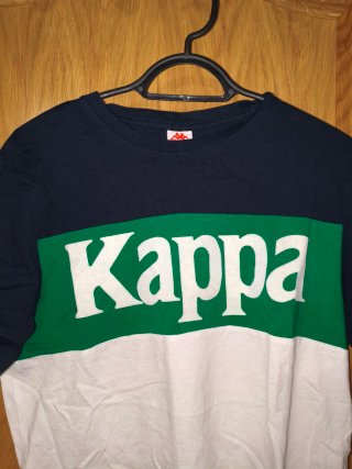 Camiseta Kappa Negra, Verde y Blanca