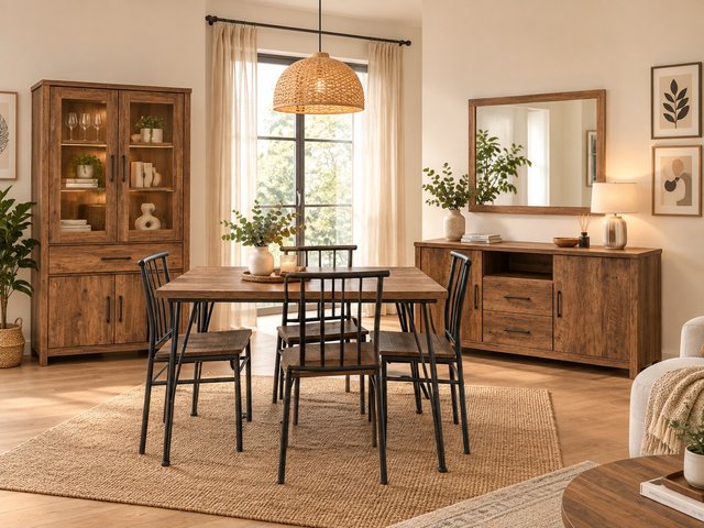 Muebles de comedor color café