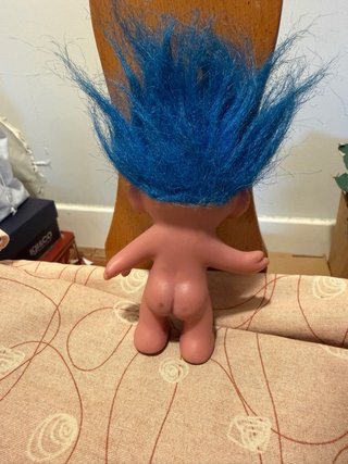 Troll RUSS vintage años 90 ojos luminosos pelo azu