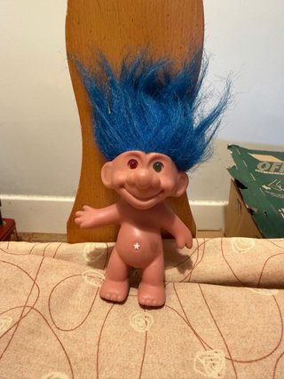 Troll RUSS vintage años 90 ojos luminosos pelo azu