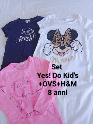 Set 3 magliette bambina OVS+H&M + YES! DO KID'S