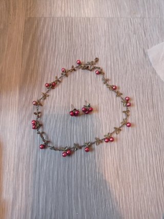 Conjunto  bronce y granate