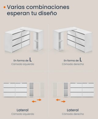 Cómoda con escritorio extensible