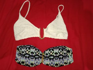 Bañador tipo bandeau estampado
