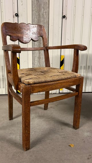 Coppia Sedie Vintage Legno Intrecciato