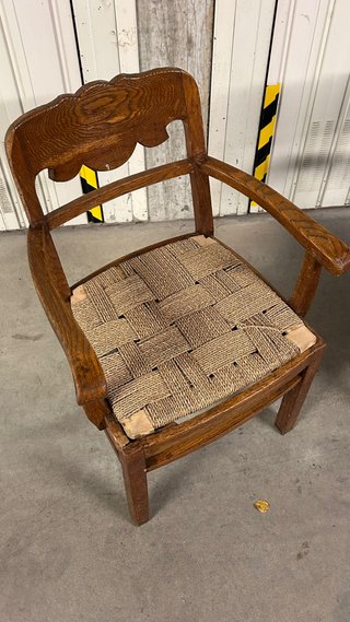 Coppia Sedie Vintage Legno Intrecciato