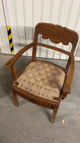 Coppia Sedie Vintage Legno Intrecciato