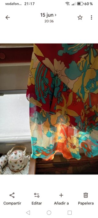 Falda larga estampada multicolor