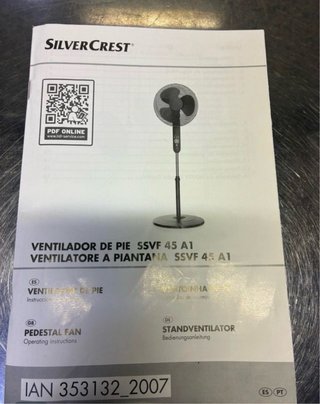 Ventilador Silver Crest SSVF 45 A1 Piezas