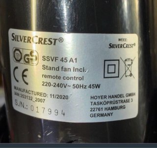 Ventilador Silver Crest SSVF 45 A1 Piezas