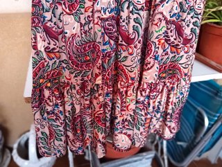 Vestido estampado paisley largo talla S