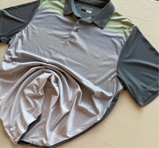 PGA TOUR Polo Golf Hombre Gris Verde Talla L