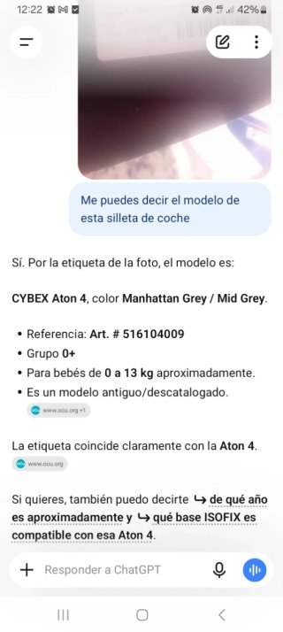 Silla de coche Cybex para bebé