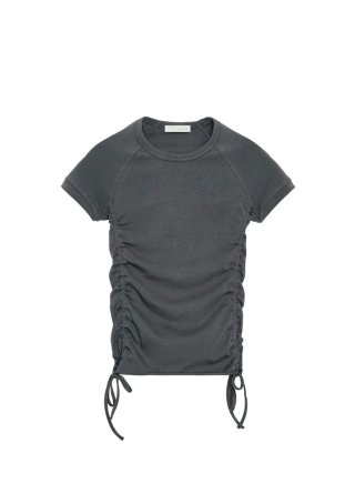 Camiseta Zara fruncida gris