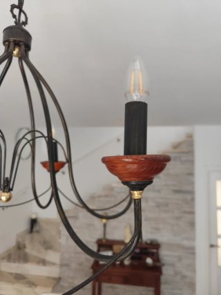 Lámpara de salón metal y madera
