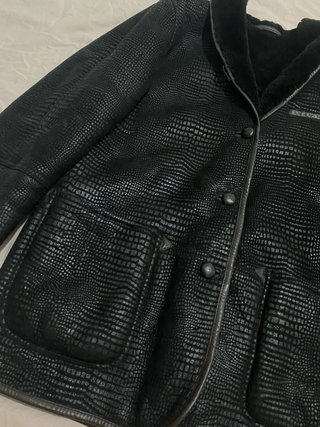 Cappotto ecopelliccia vintage nero 46 XL vintage