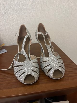 Tacones Profesionales de Baile Plateados