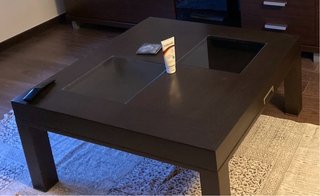 Mesa de centro moderna madera y cristal