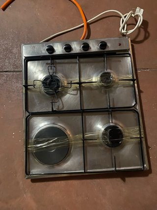 Placa cocina gas y eléctrica 4 fuegos