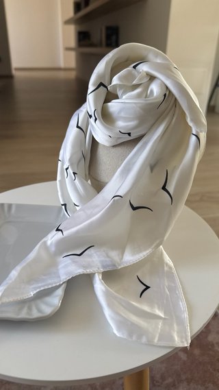 Foulard bianco fantasia donna