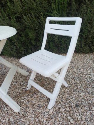 Juego mesa y sillas exterior plegables plástico