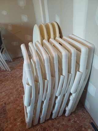 Juego mesa y sillas exterior plegables plástico