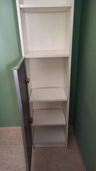 Mueble de baño estantería blanco y gris