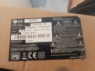 Repuesto TV LG 43UJ620V