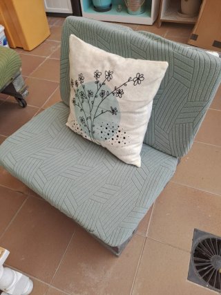 Asiento individual palet tela