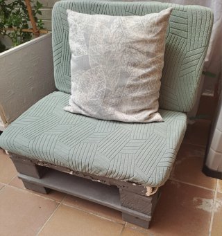 Asiento individual palet tela