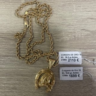 Cadena y colgante de oro Herradura Jesús