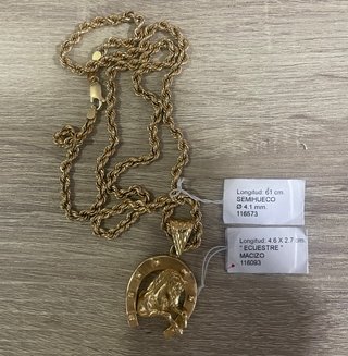 Cadena y colgante de oro Herradura Jesús
