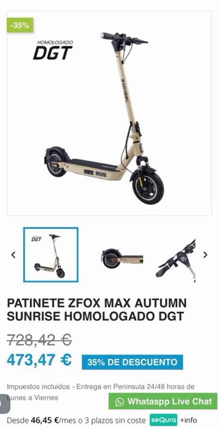 Patinete Eléctrico Beige