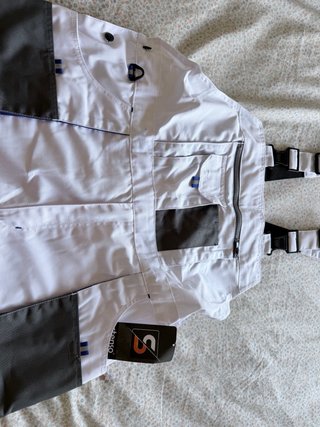 Mono de trabajo Stenso blanco y gris